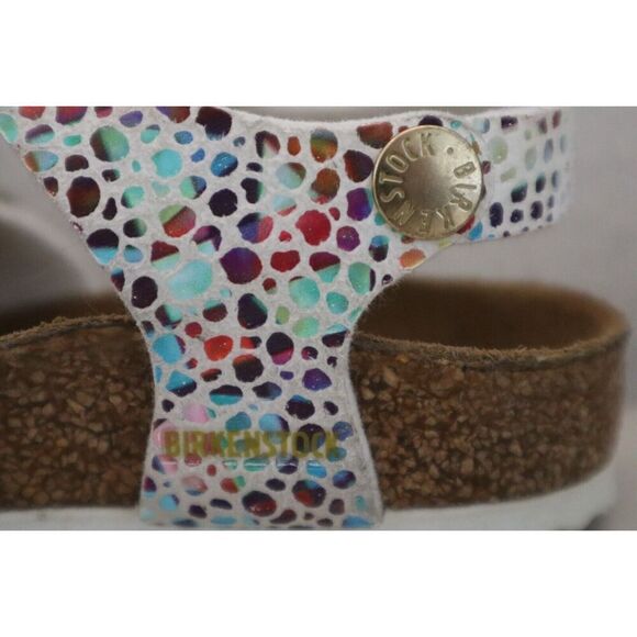 Birkenstock  Girls' Sz 24 US 6-6.5 White Taormina Mosaic Sandals - Picture 9 of 11